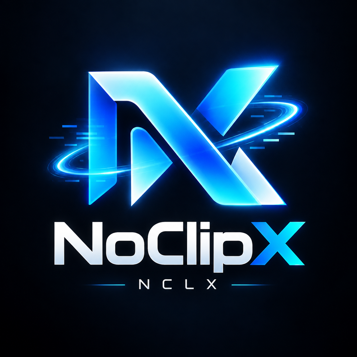 NoClipX official neon NX logo